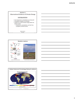 Section 2: Observational Evidence of Climate Change Weather Stations Global Historical Climatology Network Stations