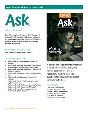 Ask® Teacher Guide: October 2020