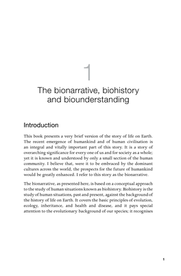 The Bionarrative, Biohistory and Biounderstanding