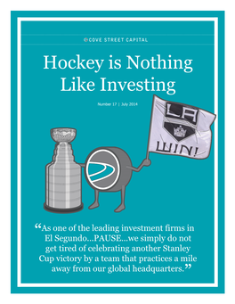 Hockey Is Nothing Like Investing Number 17 | July 2014