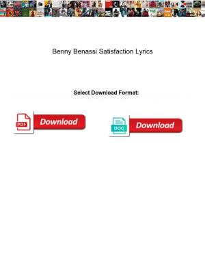 Benny Benassi Satisfaction Lyrics