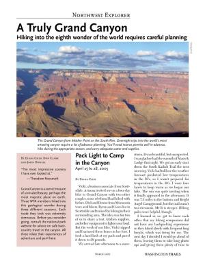 A Truly Grand Canyon Hiking Into the Eighth Wonder of the World Requires Careful Planning Owell H Ohn J