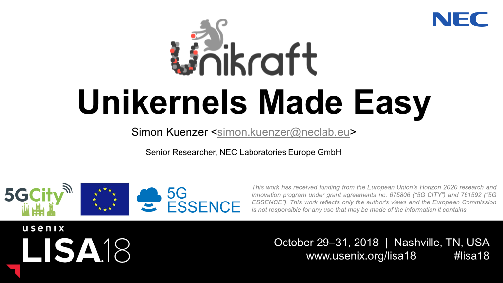 Unikraft: Unikernels Made Easy