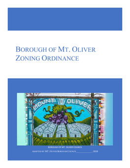 Borough of Mt. Oliver Zoning Ordinance