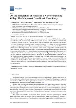 On the Simulation of Floods in a Narrow Bending Valley: the Malpasset Dam Break Case Study
