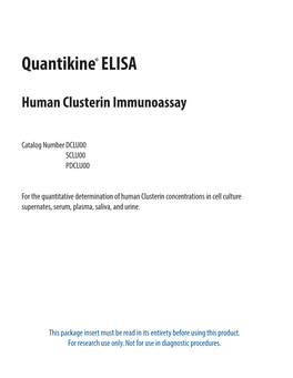 Human Clusterin Quantikine