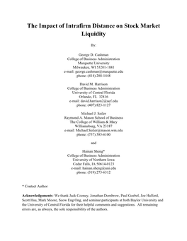 The Impact of Intrafirm Distance on Stock Market Liquidity
