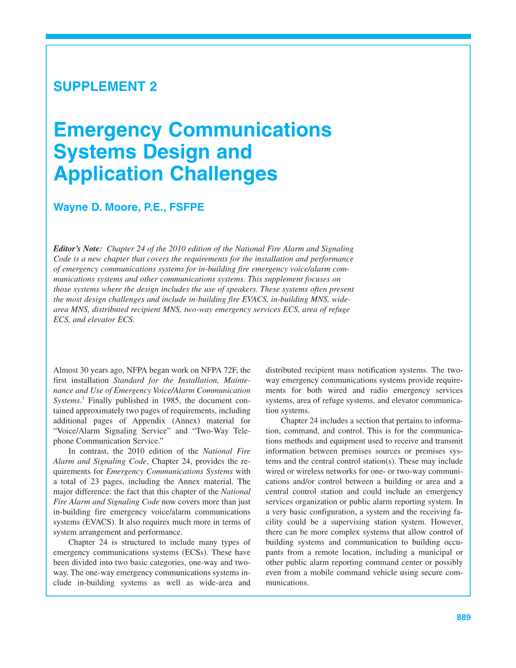 Emergency Communications Systems Design and Application Challenges