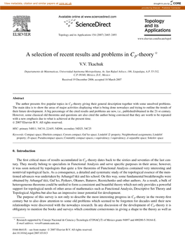 A Selection of Recent Results and Problems in Cp-Theory V