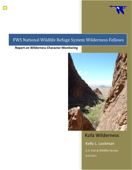 Kofa National Wildlife Refuge Wilderness Character
