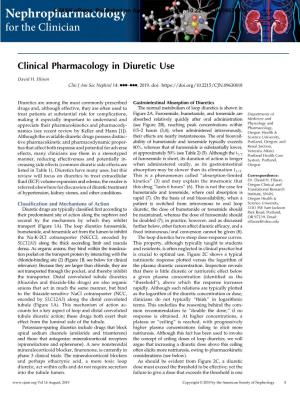Clinical Pharmacology in Diuretic Use