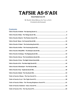 TAFSIR As-S'adi