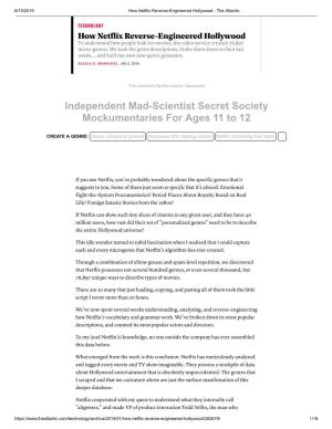 Independent Mad-Scientist Secret Society Mockumentaries for Ages 11 to 12
