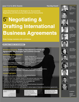 Negotiating & Drafting International Business Agreements