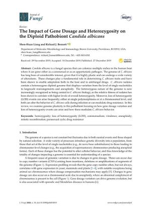 The Impact of Gene Dosage and Heterozygosity on the Diploid Pathobiont Candida Albicans