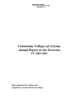 Community Colleges of Arizona Annual Report to the Governor FY 2002-2003