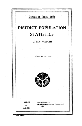 District Population Statistics, 44-Hardoi, Uttar Pradesh