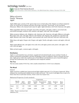 Malussylvestris Family: Rosaceae Apple