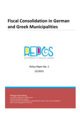 Fiscal Consolidation in German and Greek Municipalities