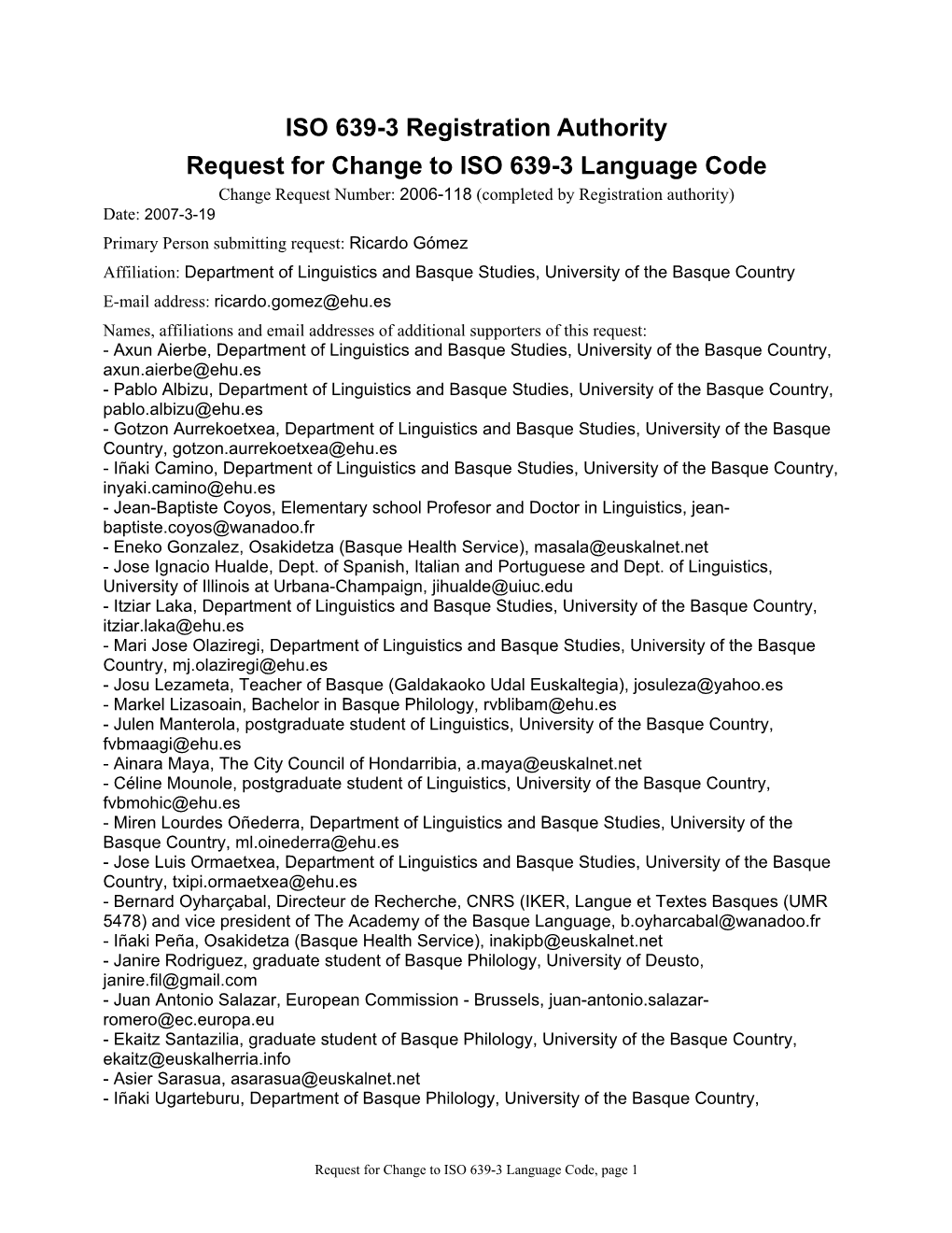 ISO 639-3 Code Split Request Template