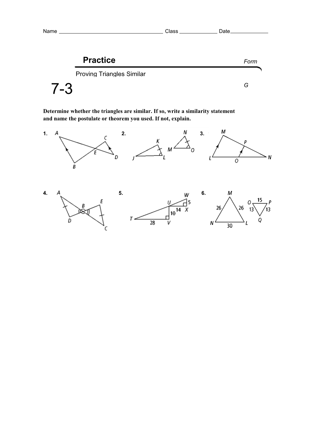 Proving Triangles Similar