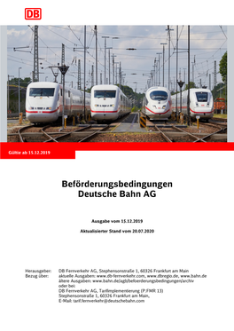 Beförderungsbedingungen Deutsche Bahn AG