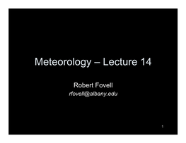 Meteorology – Lecture 14