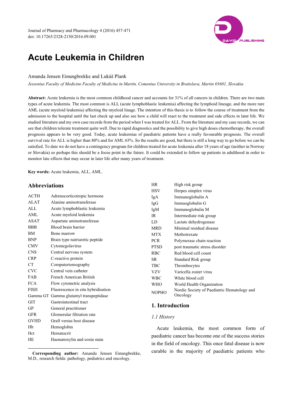 Acute Leukemia in Children