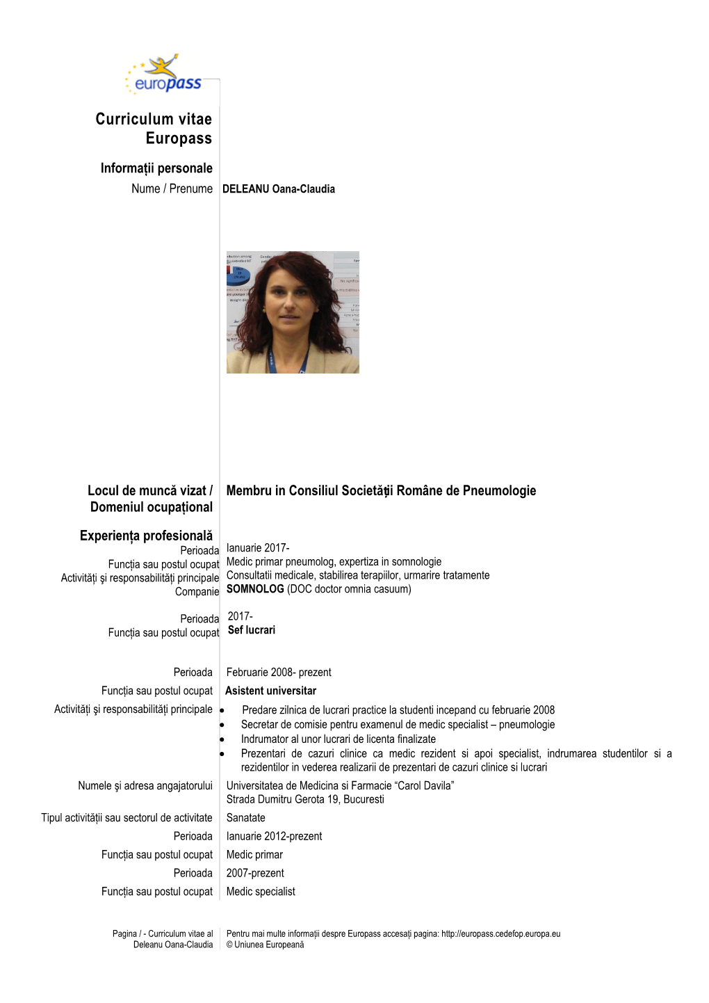 Curriculum Vitae Europass