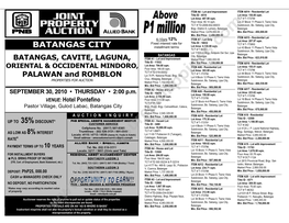 BATANGAS CITY Installment Terms Lot 43 Block 11 Phase II, Tierra Vista TCT # T-50351 Subdivision, Bo