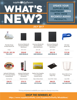 Shop the Newbies at July 2017