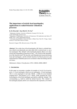 The Importance of Strictly Local Martingales; Applications to Radial Ornstein–Uhlenbeck Processes