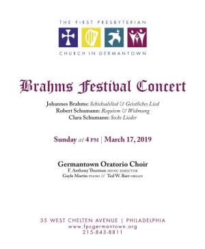 Brahms F Estival Concert