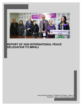 Report of the 2020 International Peace Delegation to İmralı Full Text