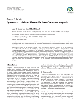 Cytotoxic Activities of Flavonoids from Centaurea Scoparia