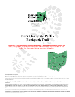 Burr Oak State Park - Backpack Trail