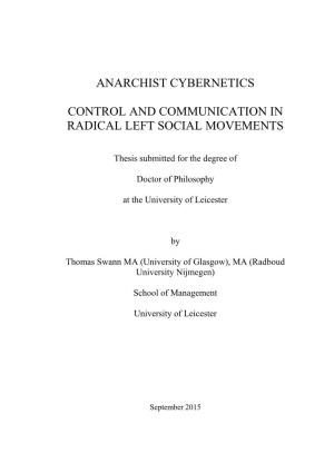Anarchist Cybernetics Control and Communication in Radical Left Social Movements