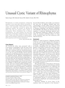 Unusual Cystic Variant of Rhinophyma