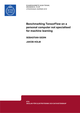 Benchmarking Tensorflow on a Personal Computer Not Specialised for Machine Learning