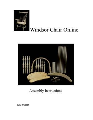 Windsor Chair Kit Assembly Instructions