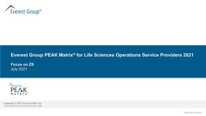 Everest Group PEAK Matrix® for Life Sciences Operations Service Providers 2021