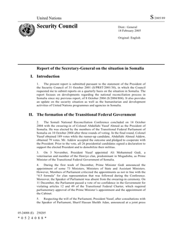 Security Council Distr.: General 18 February 2005