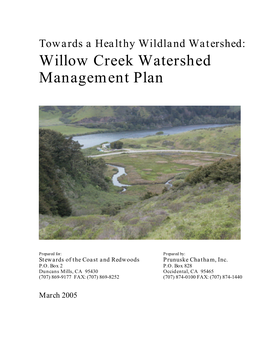 Willow Creek Watershed Management Plan