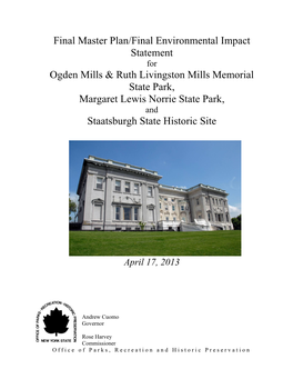 Mills-Norrie-Staatsburgh Final Master Plan /Final Impact Statement