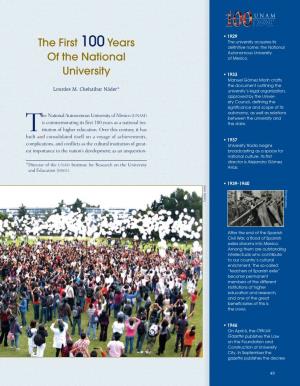 The First 100Years of the National University