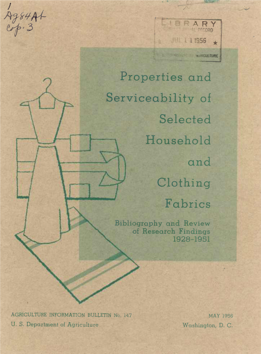 Properties and Serviceability of Selected Household and Clothing Fabrics