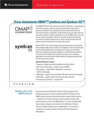 Texas Instruments OMAP™ Platform and Symbian OS™