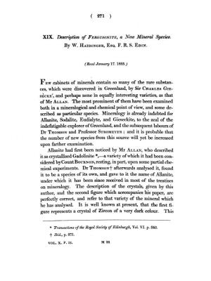 XIX. Description of FERGUSONITE, a New Mineral Species. X