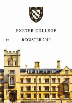 Exeter College Register 2019