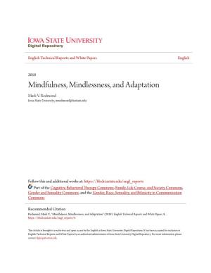Mindfulness, Mindlessness, and Adaptation Mark V